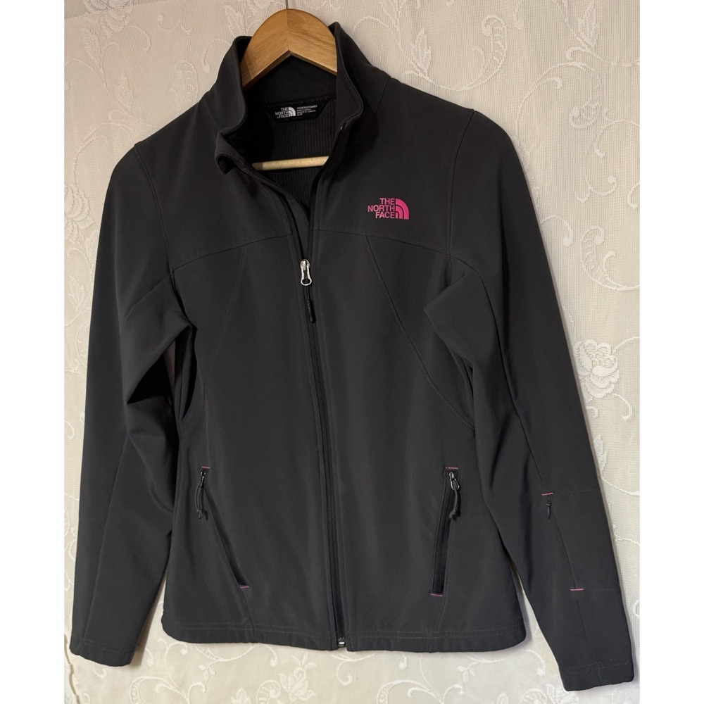 The North Face Apex Bionic Softshell Jacket Women's Small Charcoal Pink Logo